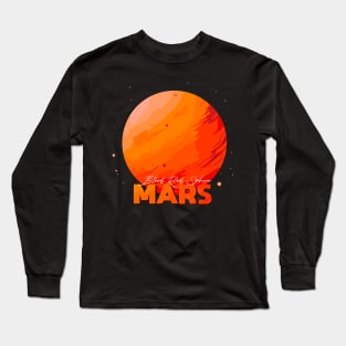 Mars Planet Logo, Space Cosmos Solar System Art Long Sleeve T-Shirt